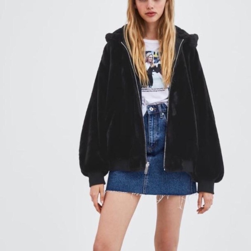 Zara reversible faux fur jacket / coat